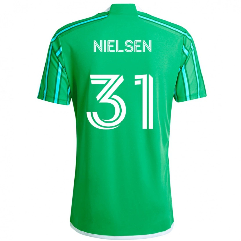 Danxen Uomo Maglia Madeline Nielsen #31 Verde Bianco Kit Gara Home 2025/26 Maglietta