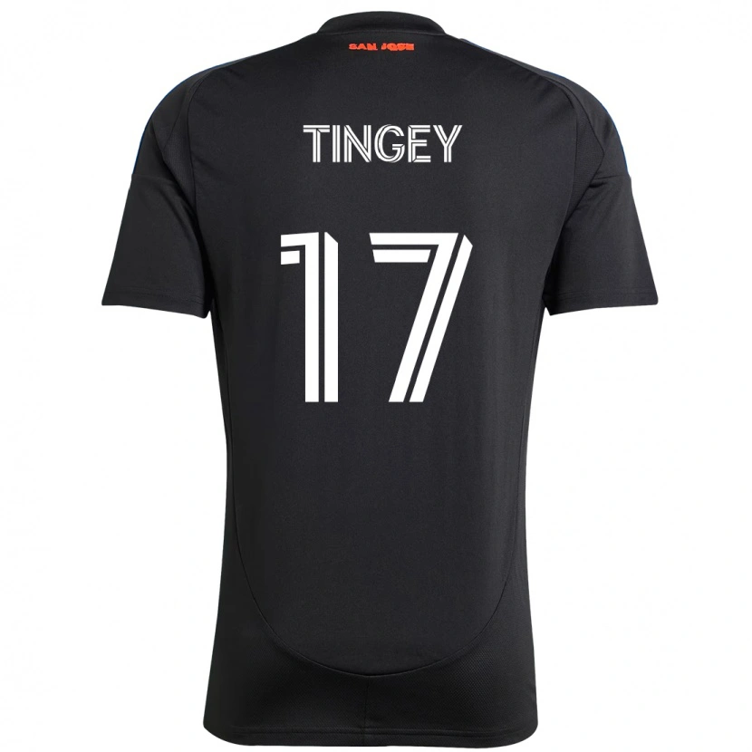 Danxen Uomo Maglia Keegan Tingey #17 Nero Blu Scuro Kit Gara Home 2025/26 Maglietta