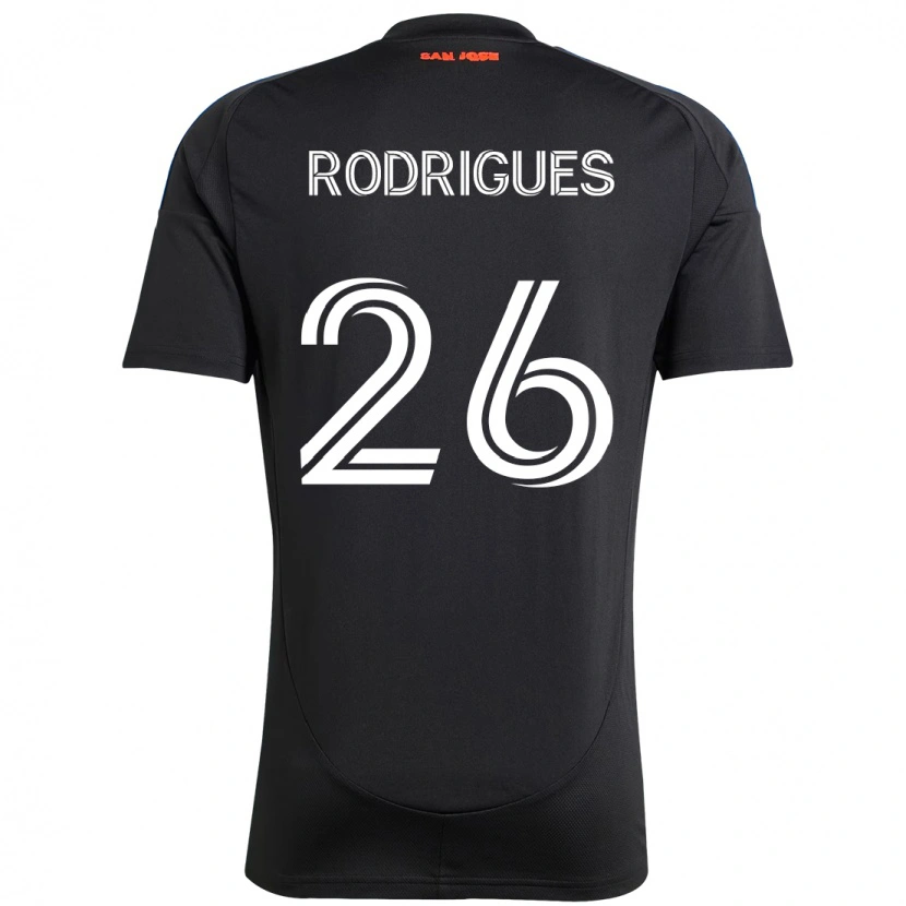 Danxen Uomo Maglia Rodrigues #26 Nero Blu Scuro Kit Gara Home 2025/26 Maglietta