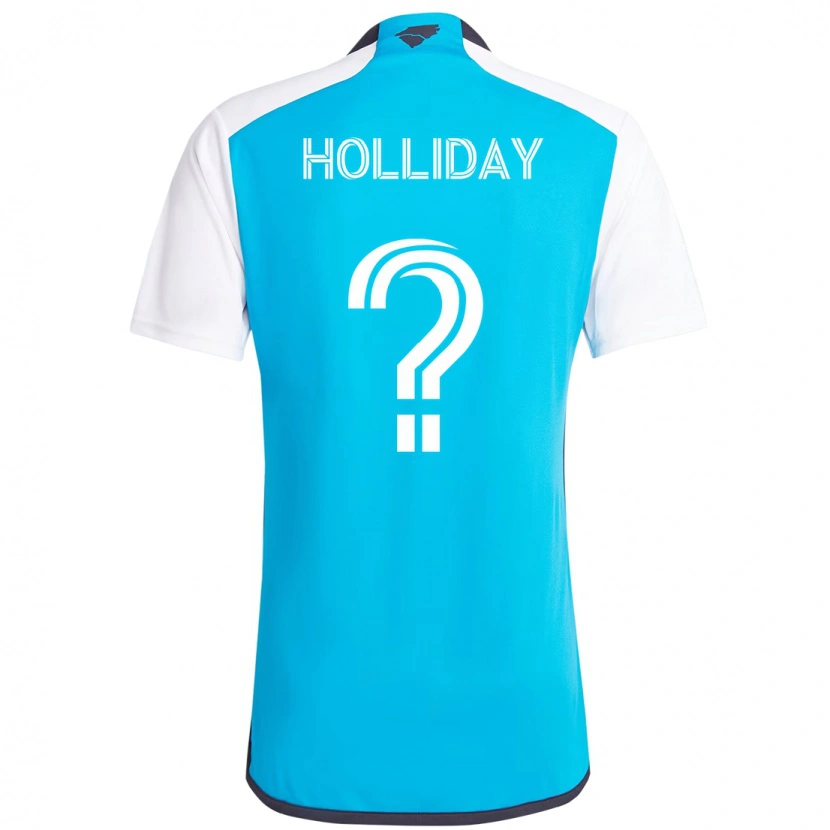 Danxen Uomo Maglia Nick Holliday #0 Azzurro Cielo Bianco Kit Gara Home 2025/26 Maglietta