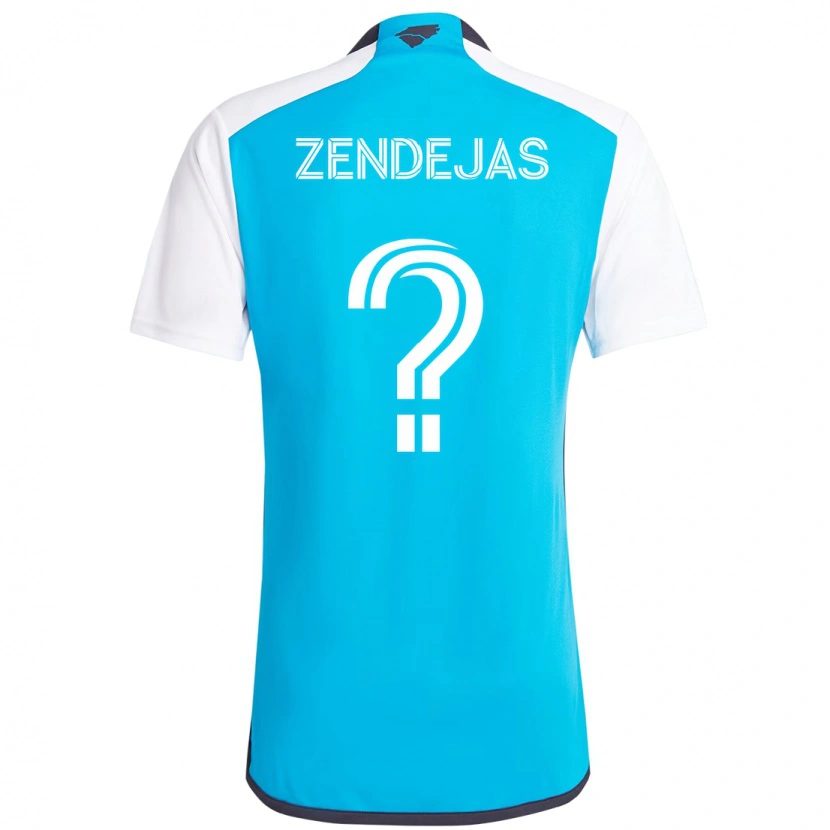Danxen Uomo Maglia Adrián Zendejas #0 Azzurro Cielo Bianco Kit Gara Home 2025/26 Maglietta