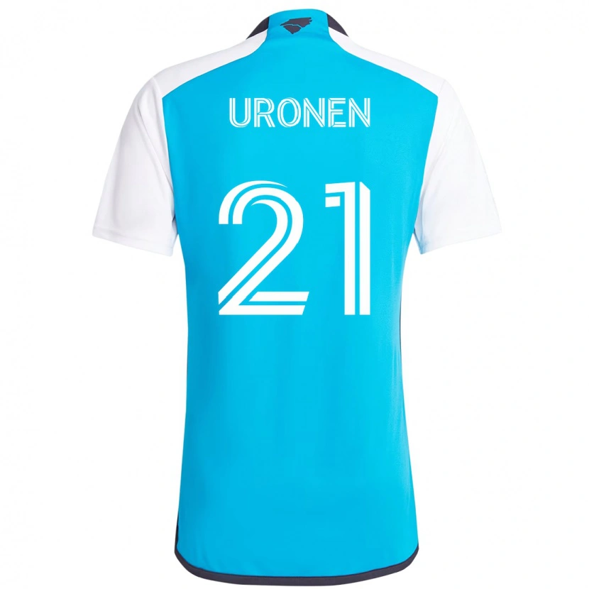 Danxen Uomo Maglia Jere Uronen #21 Azzurro Cielo Bianco Kit Gara Home 2025/26 Maglietta