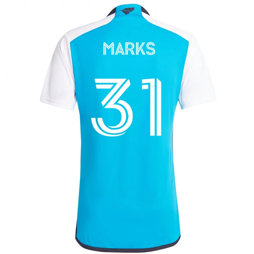 Danxen Uomo Maglia George Marks #31 Azzurro Cielo Bianco Kit Gara Home 2025/26 Maglietta