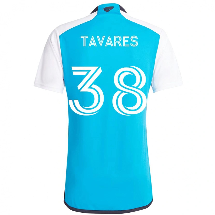 Danxen Uomo Maglia Iuri Tavares #38 Azzurro Cielo Bianco Kit Gara Home 2025/26 Maglietta