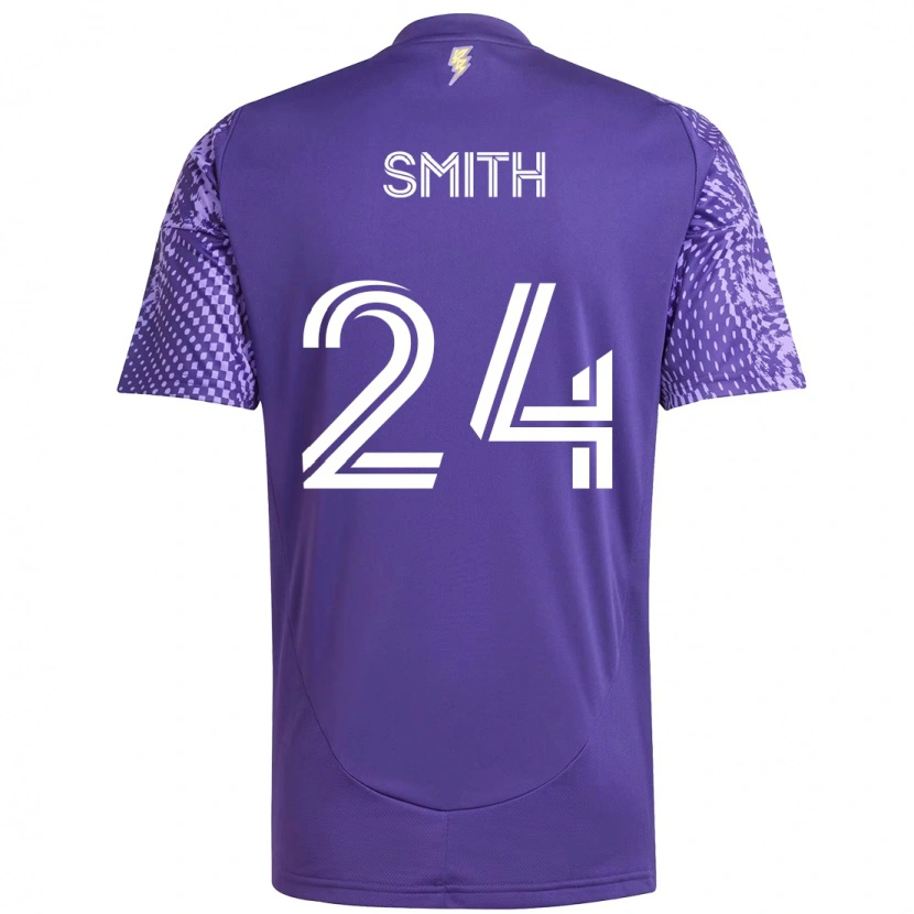 Danxen Uomo Maglia Kyle Smith #24 Viola Bianco Kit Gara Home 2025/26 Maglietta