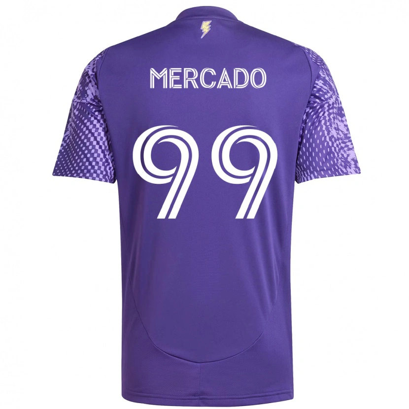 Danxen Uomo Maglia Carlos Mercado #99 Viola Bianco Kit Gara Home 2025/26 Maglietta