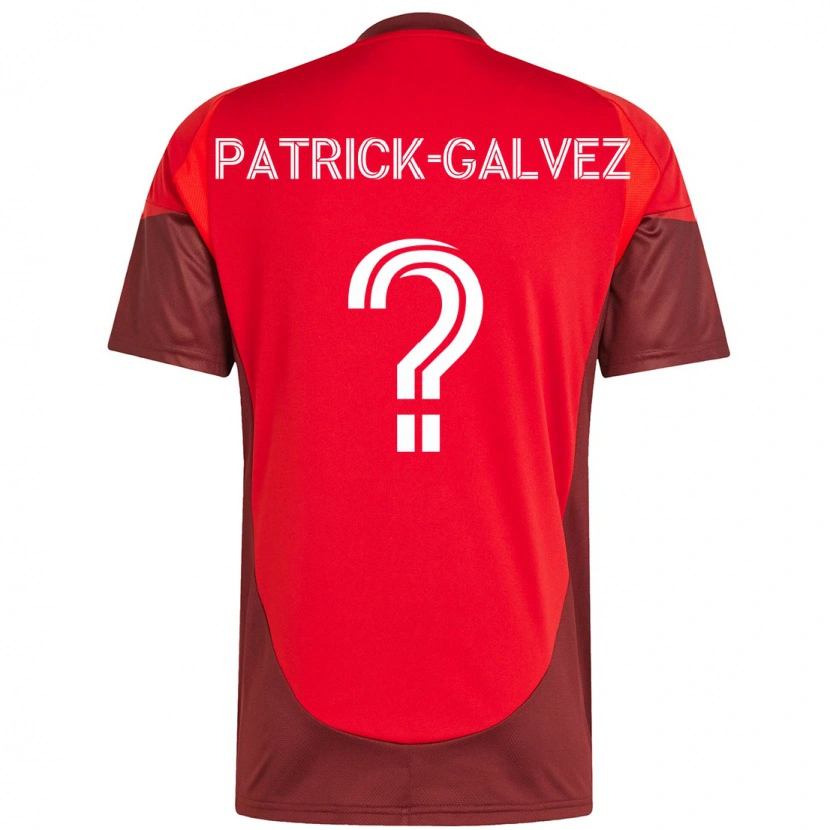 Danxen Uomo Maglia Pablo Patrick-Galvez #0 Rosso Bianco Kit Gara Home 2025/26 Maglietta