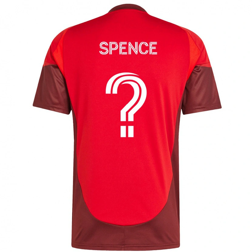 Danxen Uomo Maglia Jourdan Spence #0 Rosso Bianco Kit Gara Home 2025/26 Maglietta
