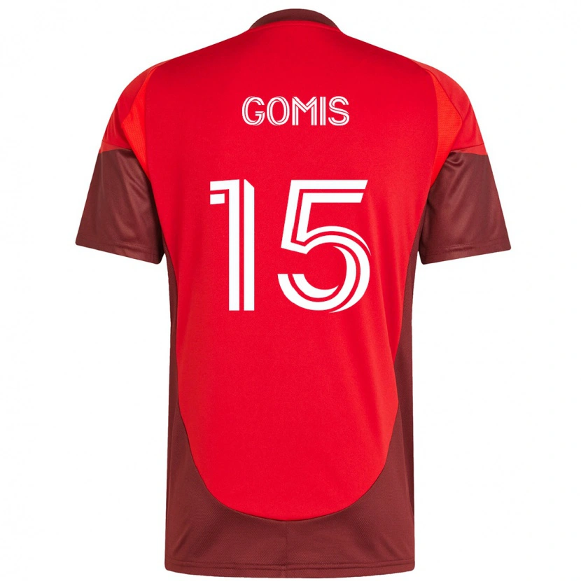 Danxen Uomo Maglia Nicksoen Gomis #15 Rosso Bianco Kit Gara Home 2025/26 Maglietta