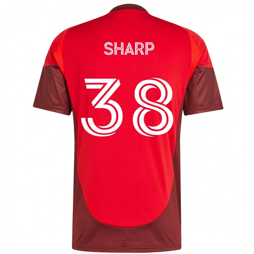 Danxen Uomo Maglia Charlie Sharp #38 Rosso Bianco Kit Gara Home 2025/26 Maglietta