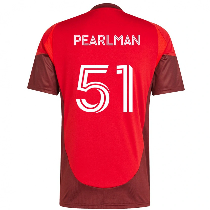 Danxen Uomo Maglia Adam Pearlman #51 Rosso Bianco Kit Gara Home 2025/26 Maglietta
