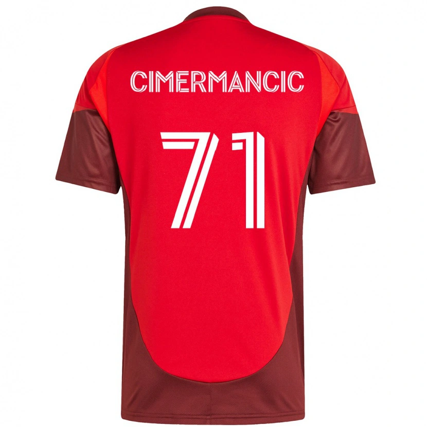 Danxen Uomo Maglia Markus Cimermancic #71 Rosso Bianco Kit Gara Home 2025/26 Maglietta