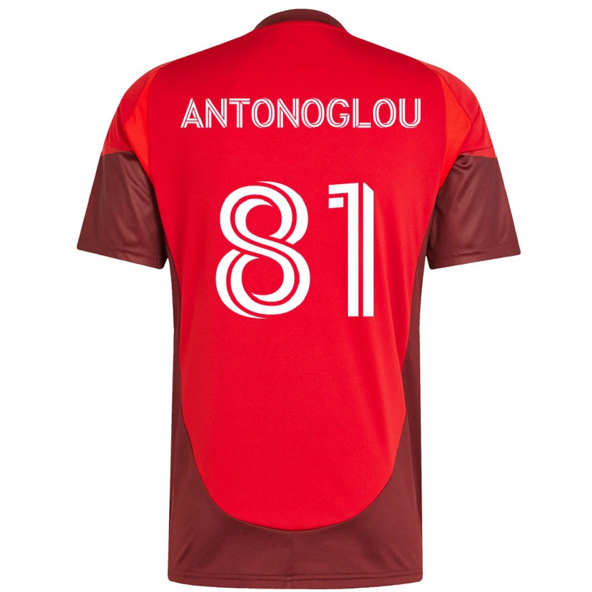 Danxen Uomo Maglia Themi Antonoglou #81 Rosso Bianco Kit Gara Home 2025/26 Maglietta
