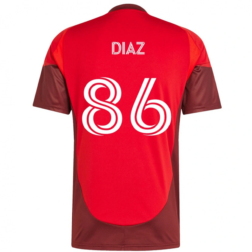 Danxen Uomo Maglia Alec Díaz #86 Rosso Bianco Kit Gara Home 2025/26 Maglietta