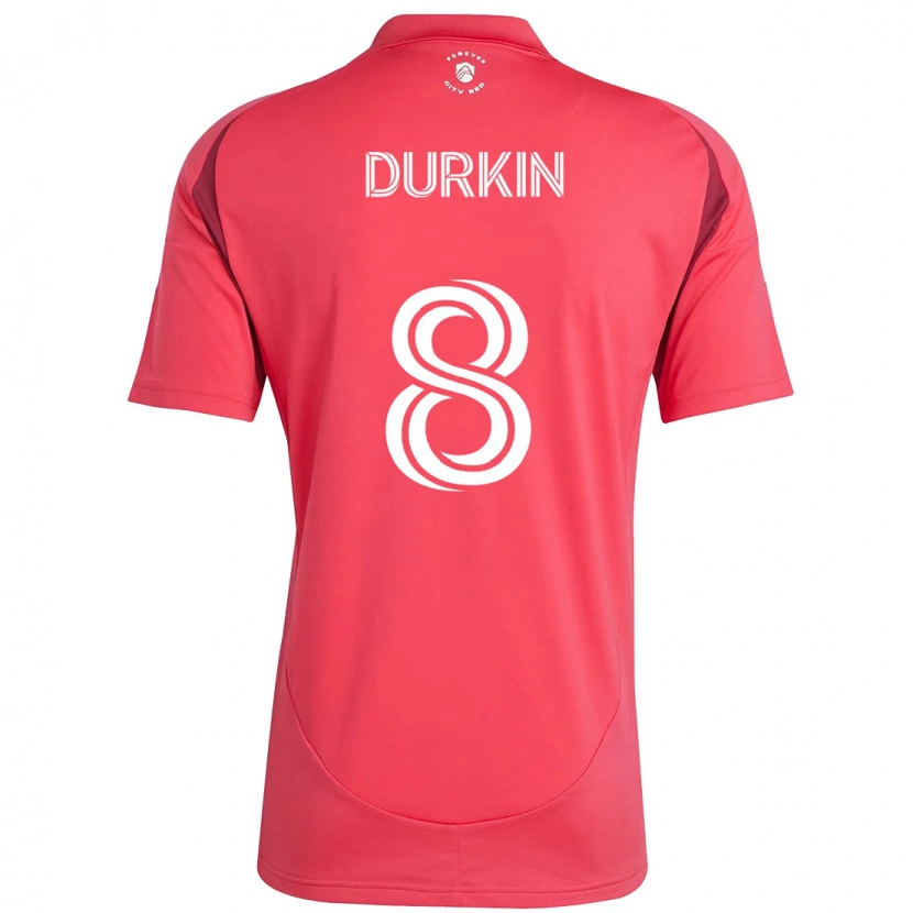 Danxen Uomo Maglia Chris Durkin #8 Magenta Bianco Kit Gara Home 2025/26 Maglietta