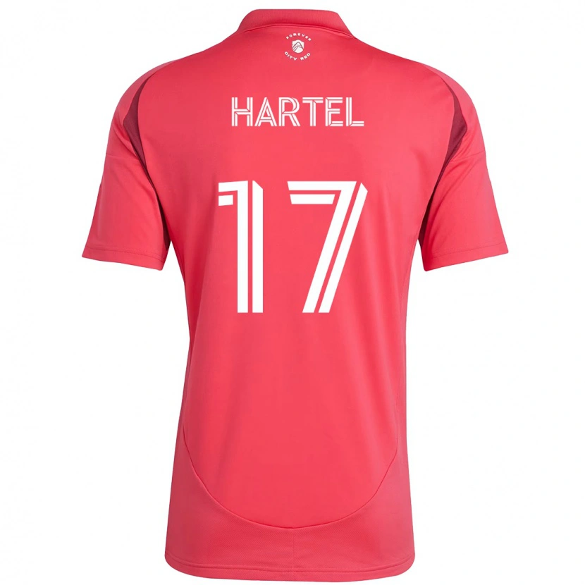 Danxen Uomo Maglia Marcel Hartel #17 Magenta Bianco Kit Gara Home 2025/26 Maglietta