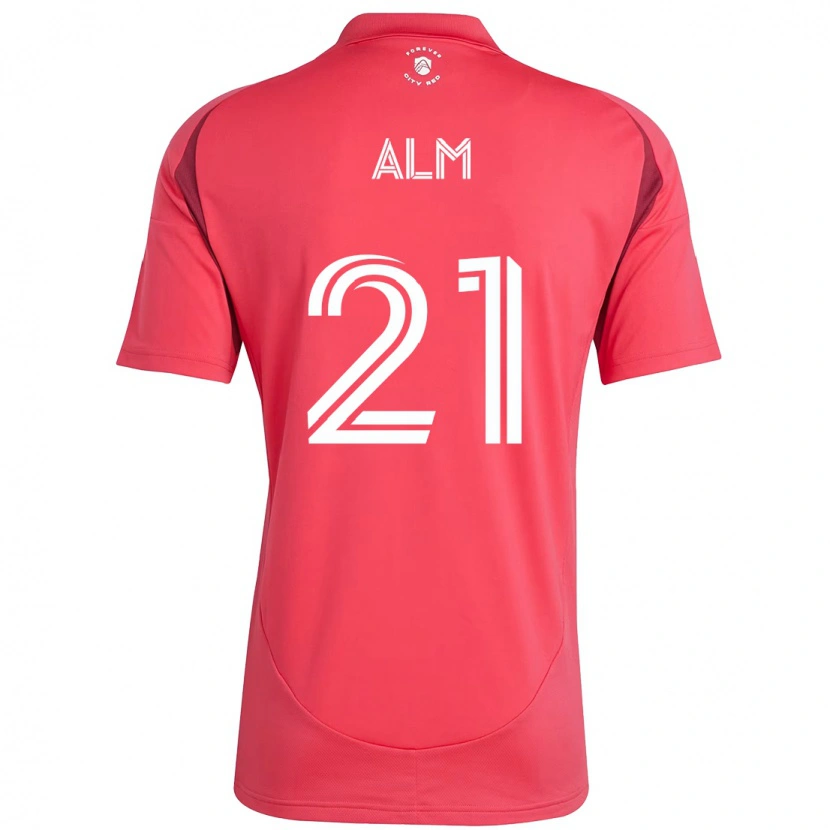 Danxen Uomo Maglia Rasmus Alm #21 Magenta Bianco Kit Gara Home 2025/26 Maglietta