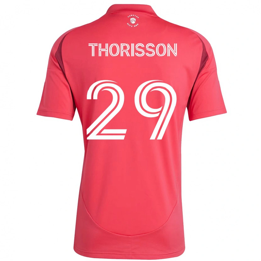 Danxen Uomo Maglia Nökkvi Thórisson #29 Magenta Bianco Kit Gara Home 2025/26 Maglietta