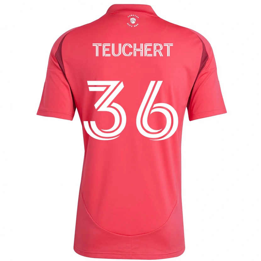 Danxen Uomo Maglia Cedric Teuchert #36 Magenta Bianco Kit Gara Home 2025/26 Maglietta