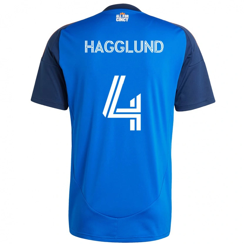 Danxen Uomo Maglia Nick Hagglund #4 Blu Scuro Arancione Kit Gara Home 2025/26 Maglietta