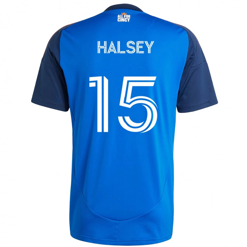 Danxen Uomo Maglia Bret Halsey #15 Blu Scuro Arancione Kit Gara Home 2025/26 Maglietta