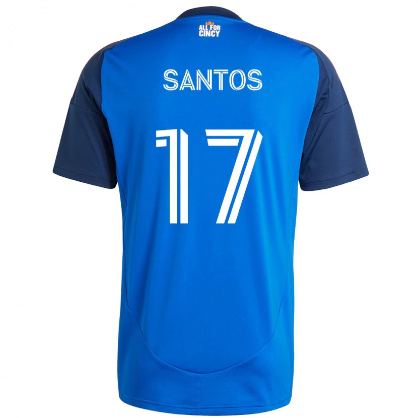 Danxen Uomo Maglia Sergio Santos #17 Blu Scuro Arancione Kit Gara Home 2025/26 Maglietta