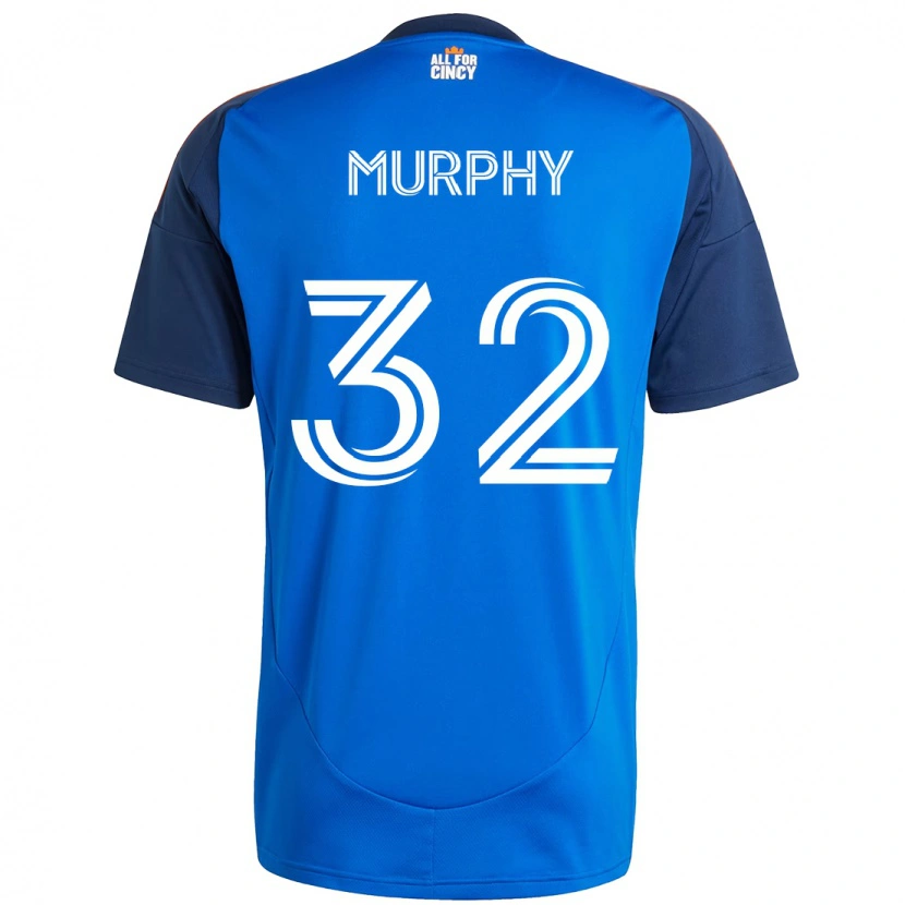 Danxen Uomo Maglia Ian Murphy #32 Blu Scuro Arancione Kit Gara Home 2025/26 Maglietta