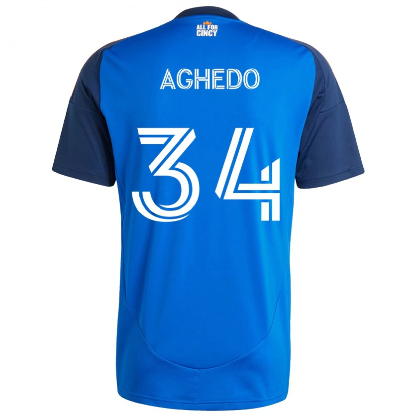 Danxen Uomo Maglia London Aghedo #34 Blu Scuro Arancione Kit Gara Home 2025/26 Maglietta