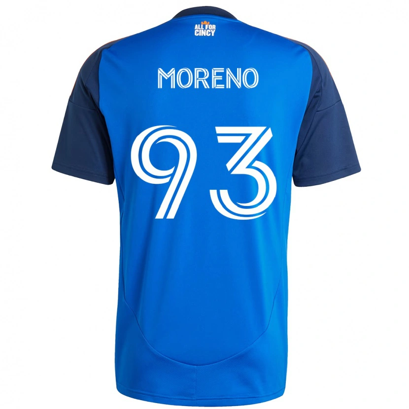 Danxen Uomo Maglia Júnior Moreno #93 Blu Scuro Arancione Kit Gara Home 2025/26 Maglietta