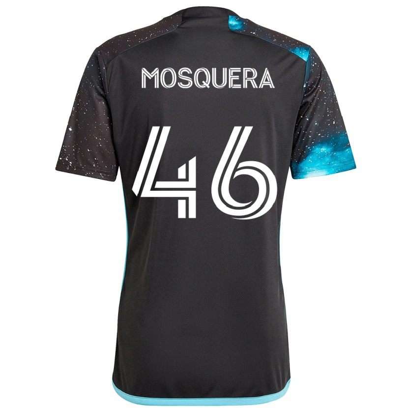 Danxen Uomo Maglia Juan Camilo Mosquera #46 Nero Blu Kit Gara Home 2025/26 Maglietta