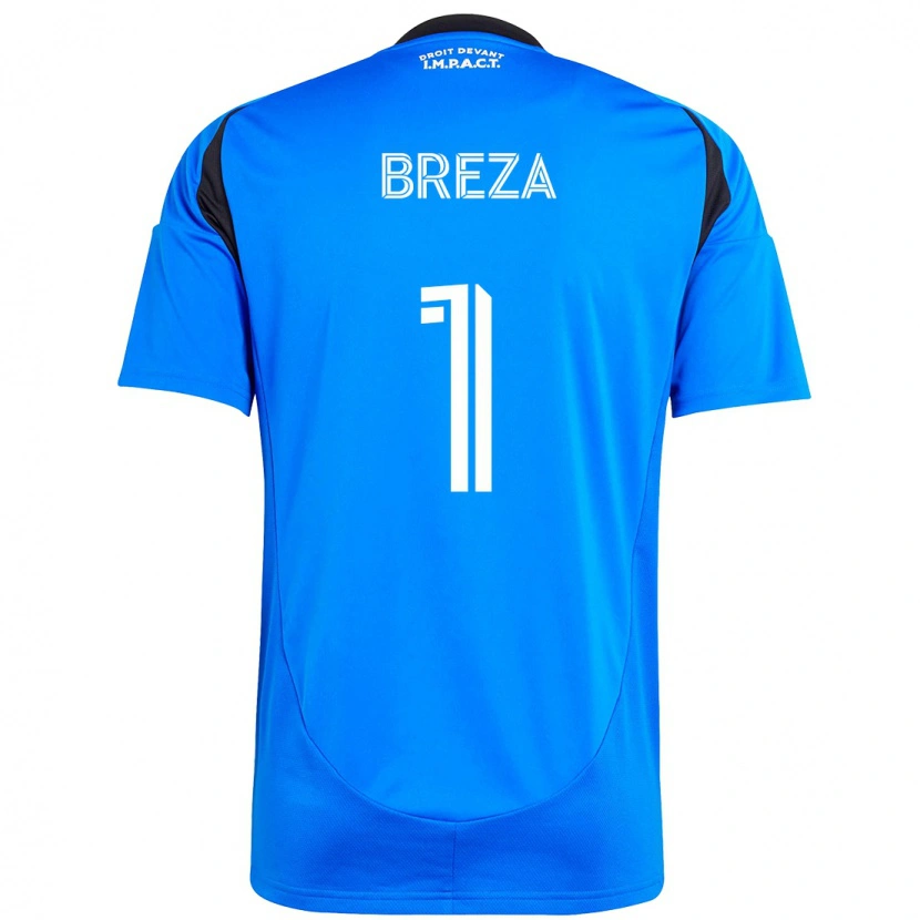 Danxen Uomo Maglia Sebastian Breza #1 Blu Scuro Nero Kit Gara Home 2025/26 Maglietta