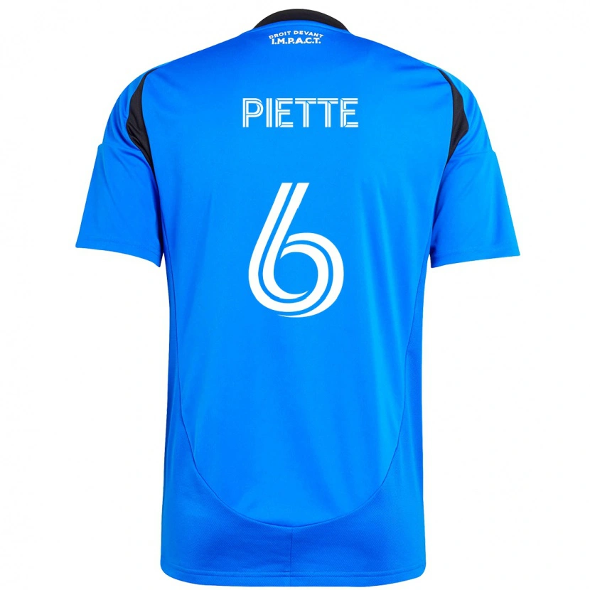 Danxen Uomo Maglia Samuel Piette #6 Blu Scuro Nero Kit Gara Home 2025/26 Maglietta