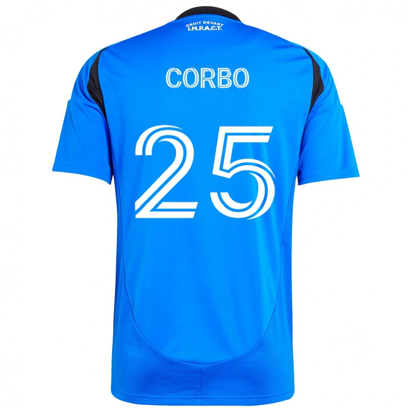 Danxen Uomo Maglia Gabriele Corbo #25 Blu Scuro Nero Kit Gara Home 2025/26 Maglietta
