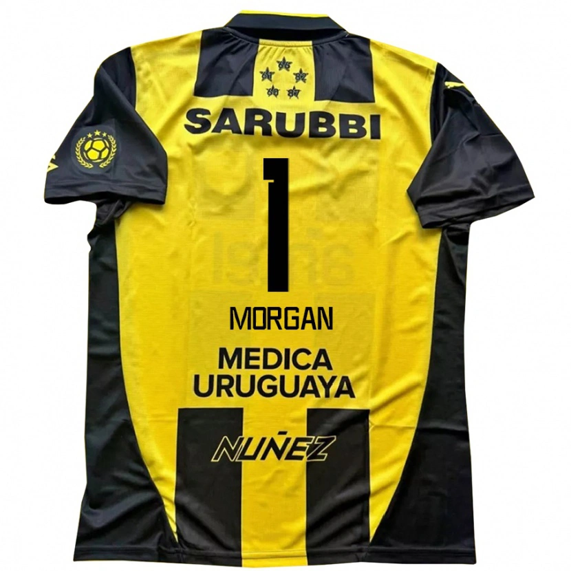 Danxen Uomo Maglia Kevin Morgan #1 Giallo Nero Kit Gara Home 2025/26 Maglietta