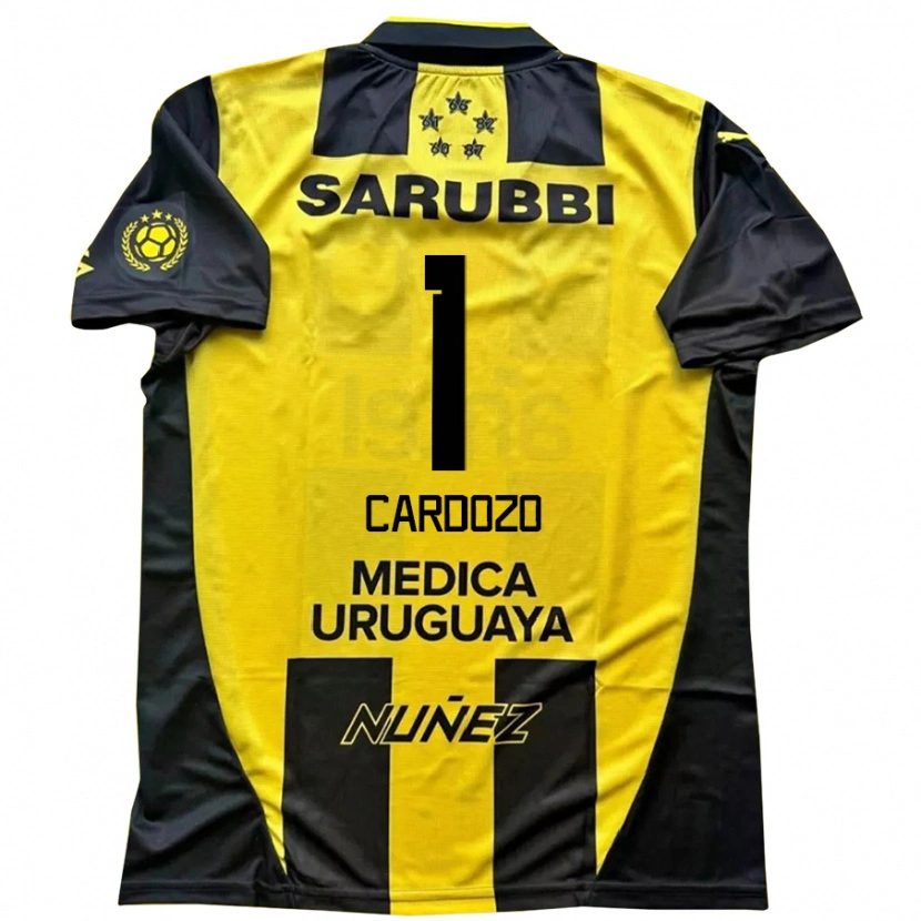 Danxen Uomo Maglia Thiago Cardozo #1 Giallo Nero Kit Gara Home 2025/26 Maglietta