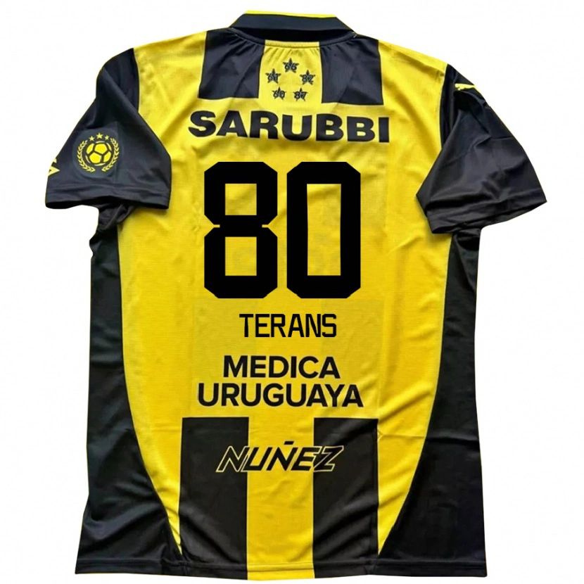 Danxen Uomo Maglia David Terans #80 Giallo Nero Kit Gara Home 2025/26 Maglietta