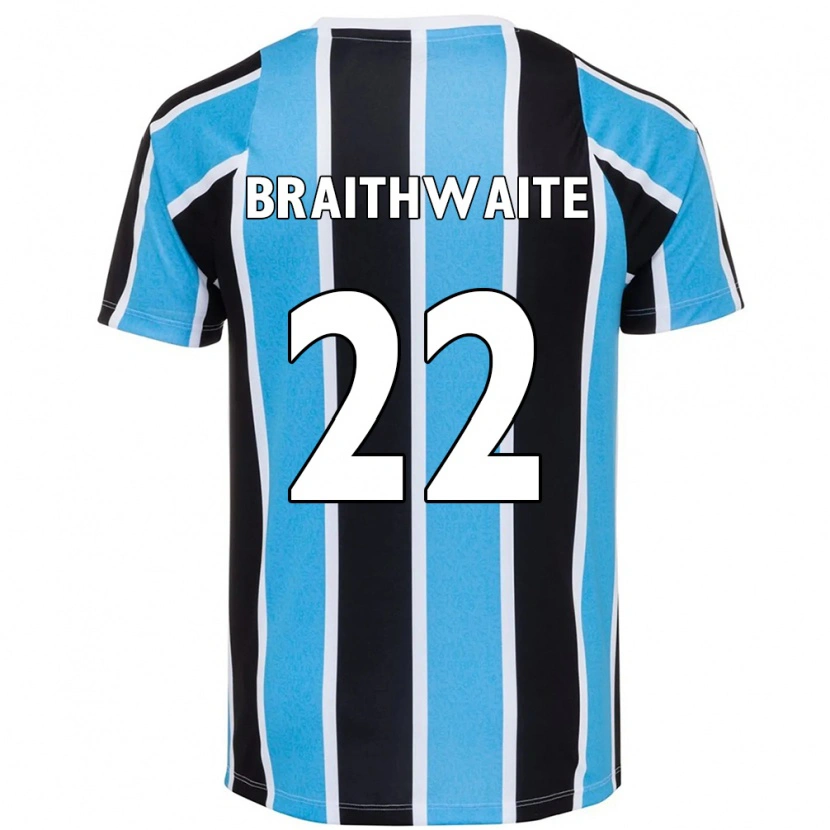 Danxen Uomo Maglia Martin Braithwaite #22 Blu Nero Bianco Kit Gara Home 2025/26 Maglietta