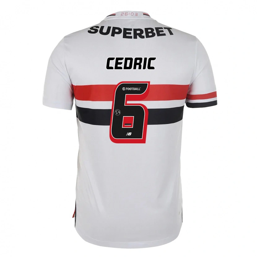 Danxen Uomo Maglia Cédric Soares #6 Rosso Nero Bianco Kit Gara Home 2025/26 Maglietta