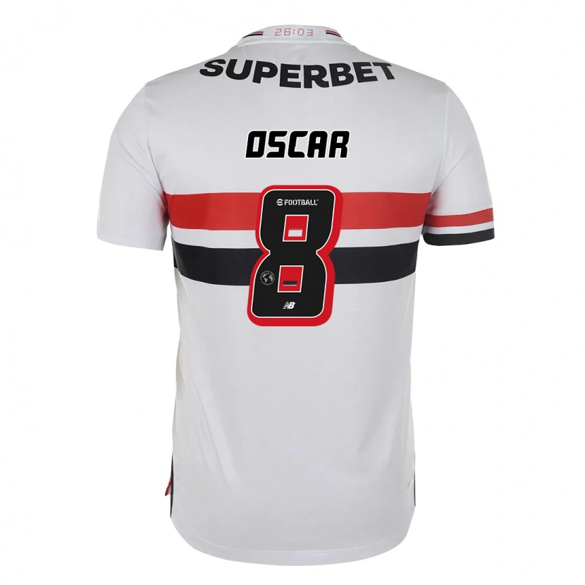 Danxen Uomo Maglia Oscar #8 Rosso Nero Bianco Kit Gara Home 2025/26 Maglietta
