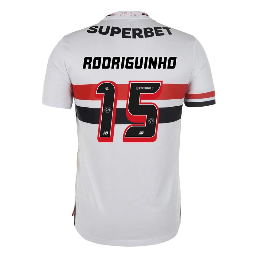 Danxen Uomo Maglia Rodriguinho #15 Rosso Nero Bianco Kit Gara Home 2025/26 Maglietta