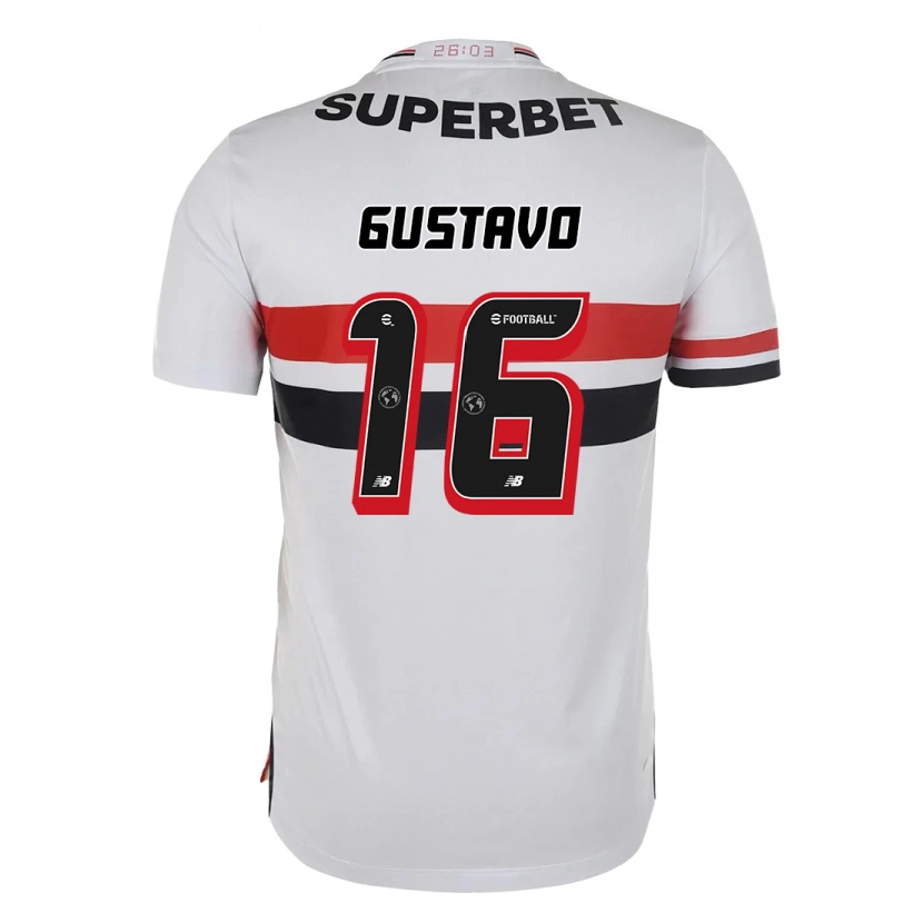 Danxen Uomo Maglia Luiz Gustavo #16 Rosso Nero Bianco Kit Gara Home 2025/26 Maglietta