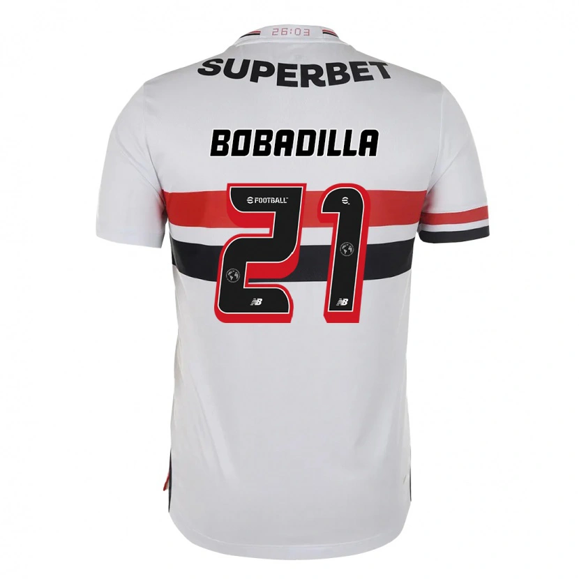 Danxen Uomo Maglia Damián Bobadilla #21 Rosso Nero Bianco Kit Gara Home 2025/26 Maglietta