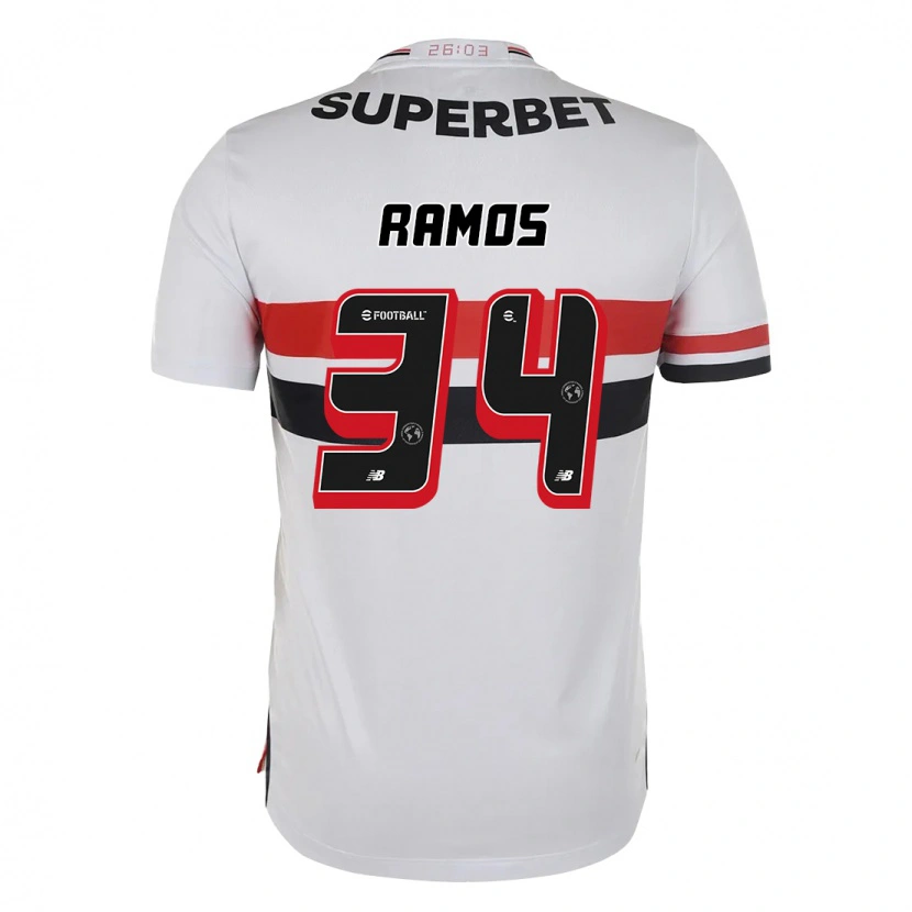 Danxen Uomo Maglia Raí Ramos #34 Rosso Nero Bianco Kit Gara Home 2025/26 Maglietta