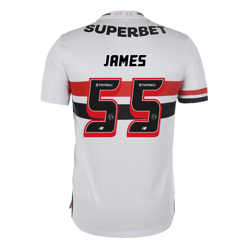 Danxen Uomo Maglia James Rodriguez #55 Rosso Nero Bianco Kit Gara Home 2025/26 Maglietta
