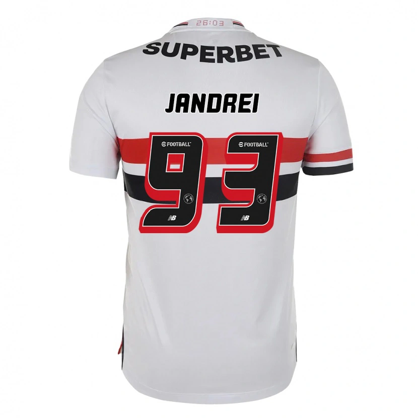 Danxen Uomo Maglia Jandrei #93 Rosso Nero Bianco Kit Gara Home 2025/26 Maglietta