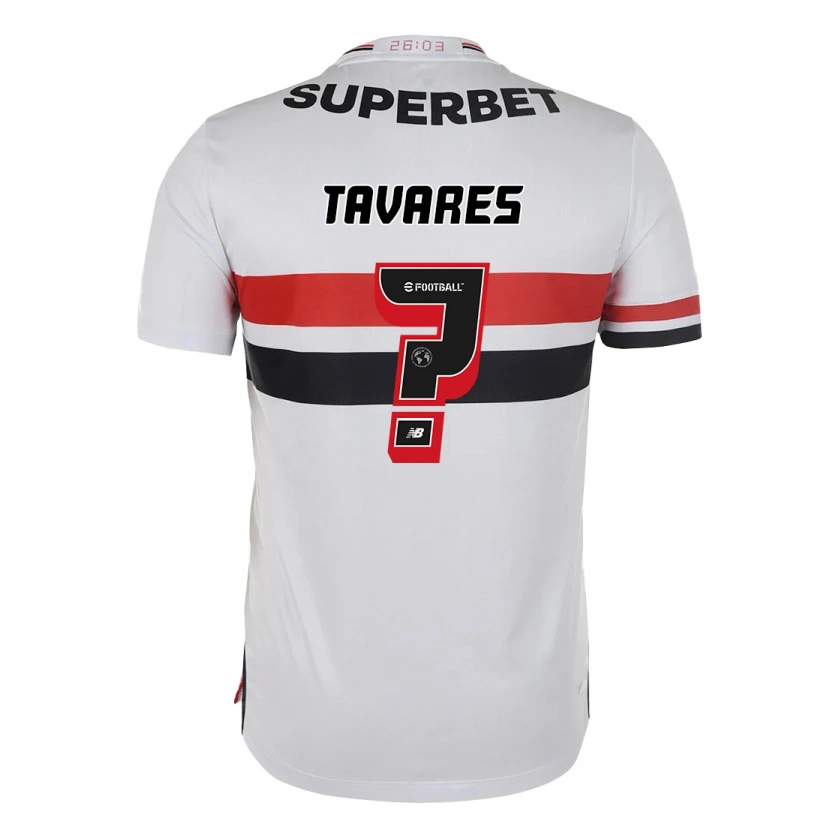 Danxen Uomo Maglia Junior Tavares #0 Rosso Nero Bianco Kit Gara Home 2025/26 Maglietta