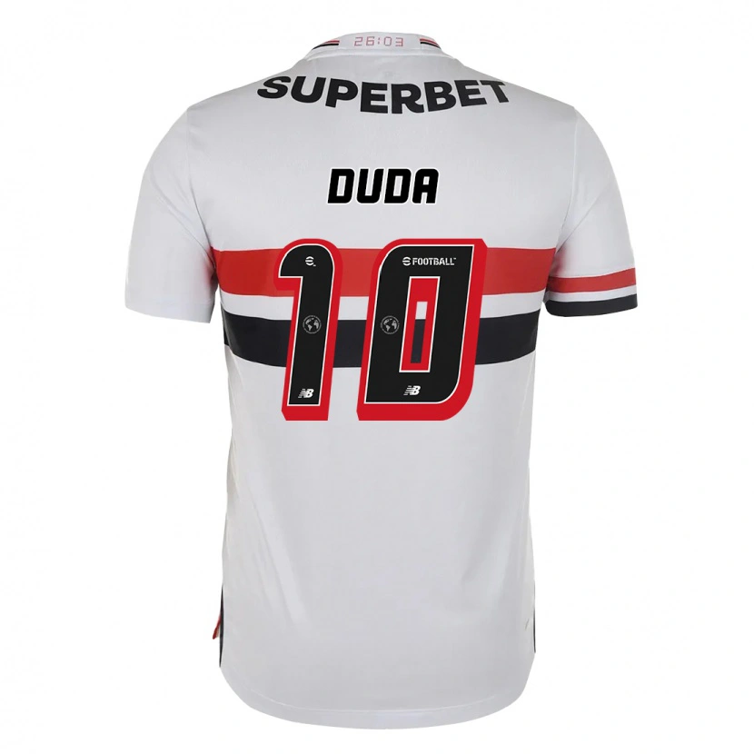 Danxen Uomo Maglia Duda #10 Rosso Nero Bianco Kit Gara Home 2025/26 Maglietta