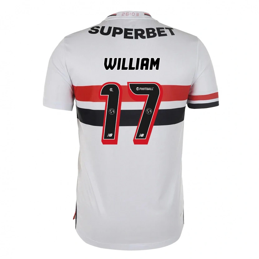 Danxen Uomo Maglia William #17 Rosso Nero Bianco Kit Gara Home 2025/26 Maglietta