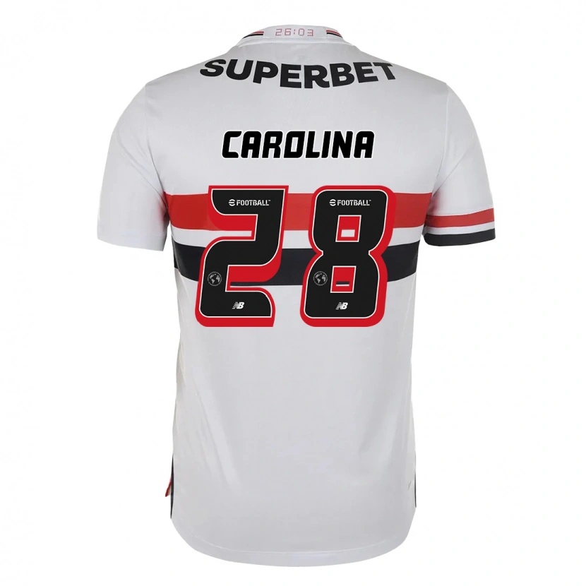 Danxen Uomo Maglia Ana Carolina #28 Rosso Nero Bianco Kit Gara Home 2025/26 Maglietta