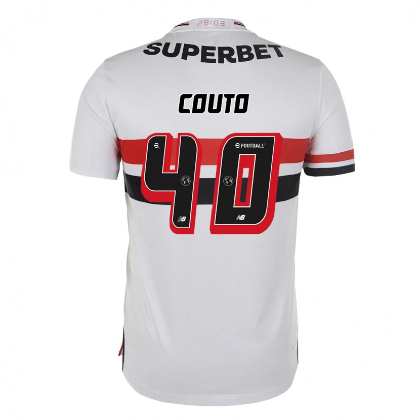 Danxen Uomo Maglia Thiago Couto #40 Rosso Nero Bianco Kit Gara Home 2025/26 Maglietta